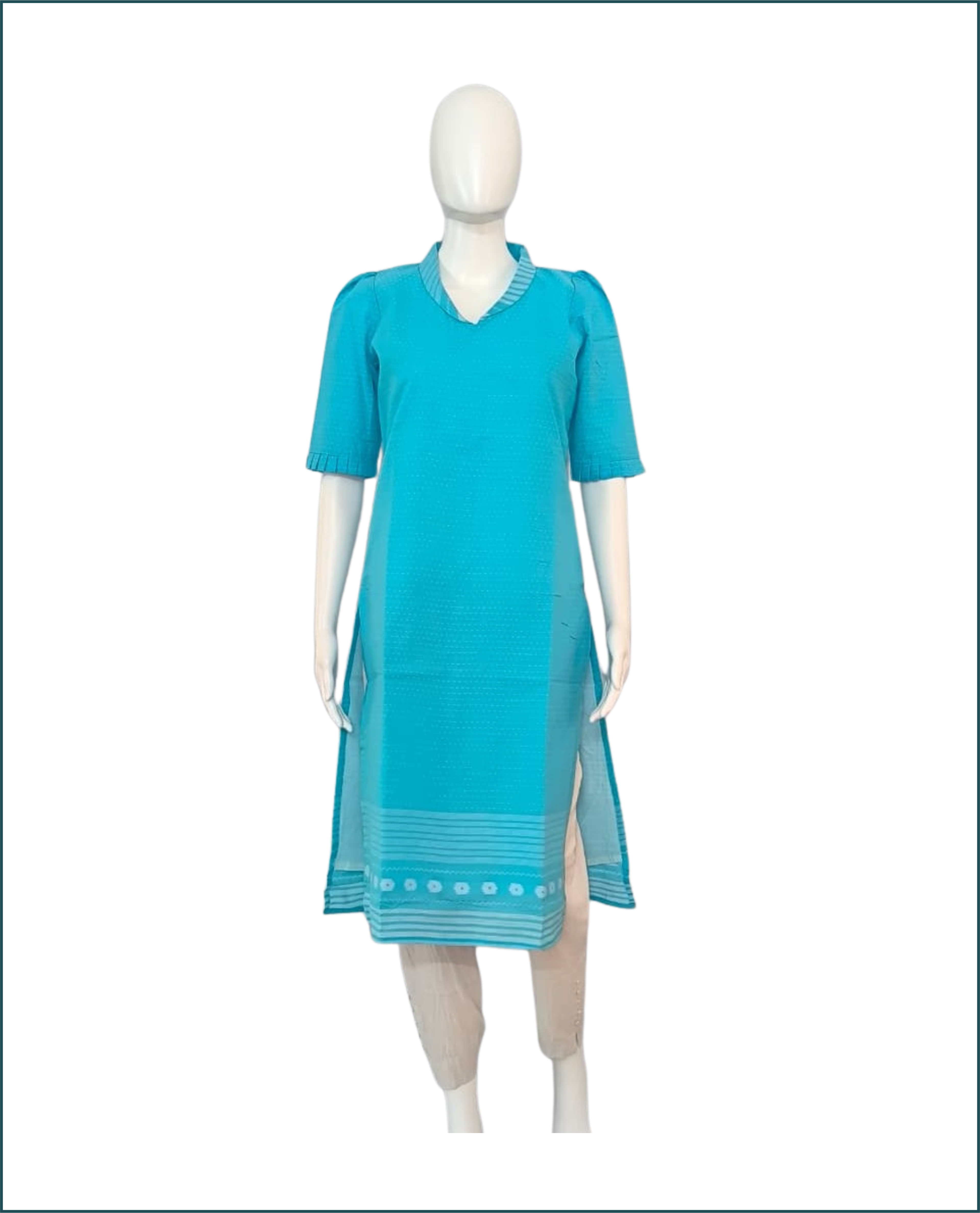 Handloom Cotton Kurti - Blue