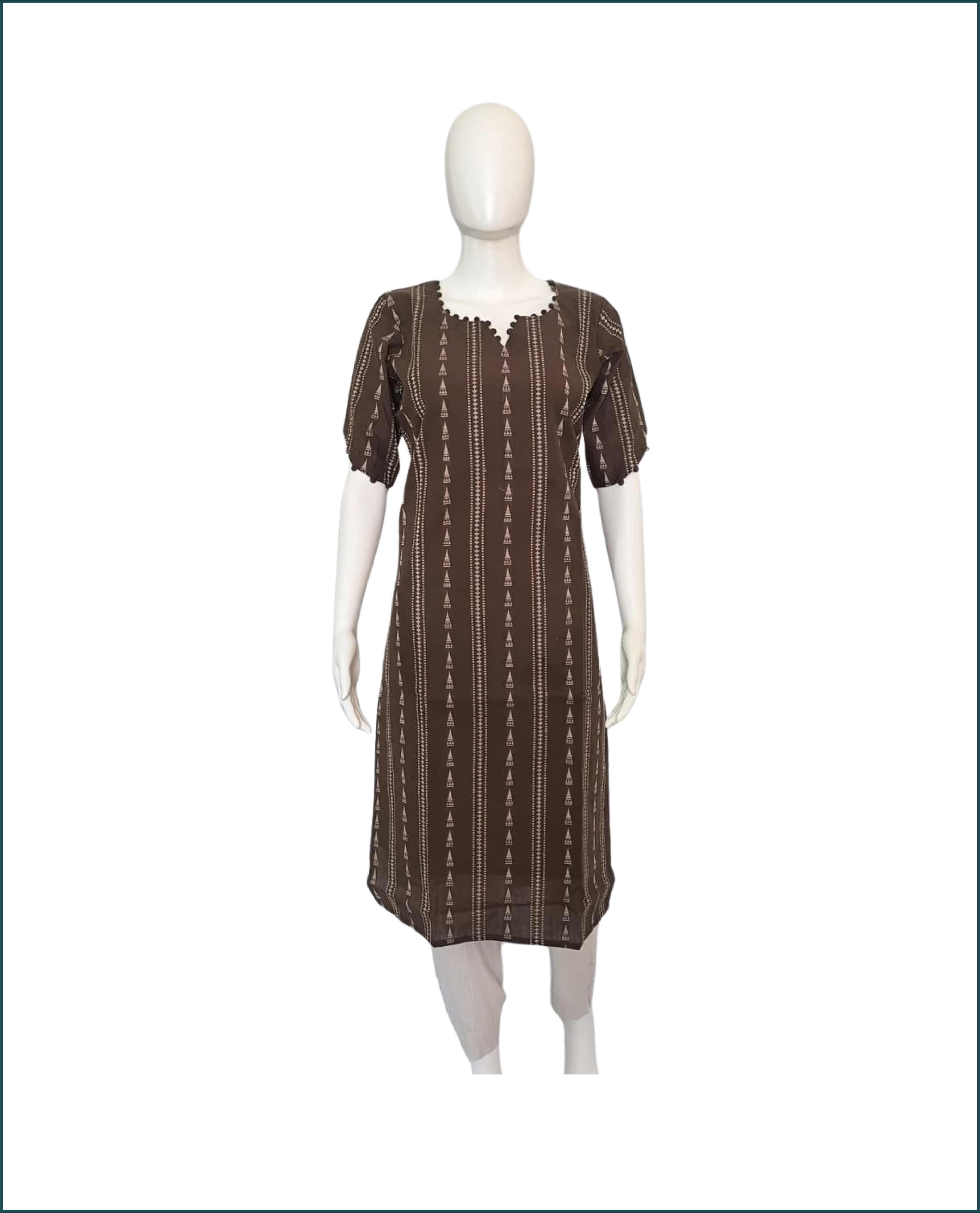 Handloom Cotton Kurti - Brown