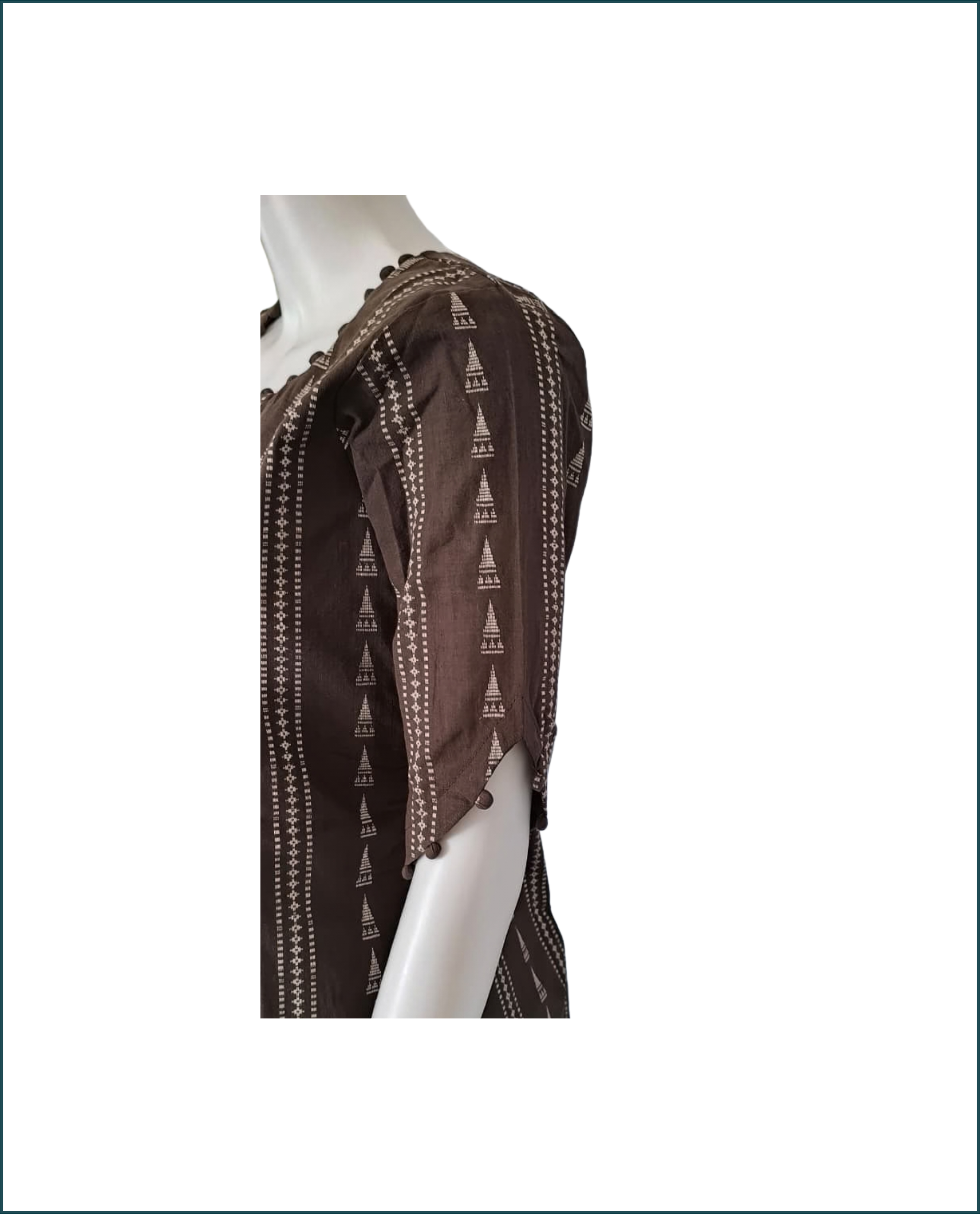 Handloom Cotton Kurti - Brown