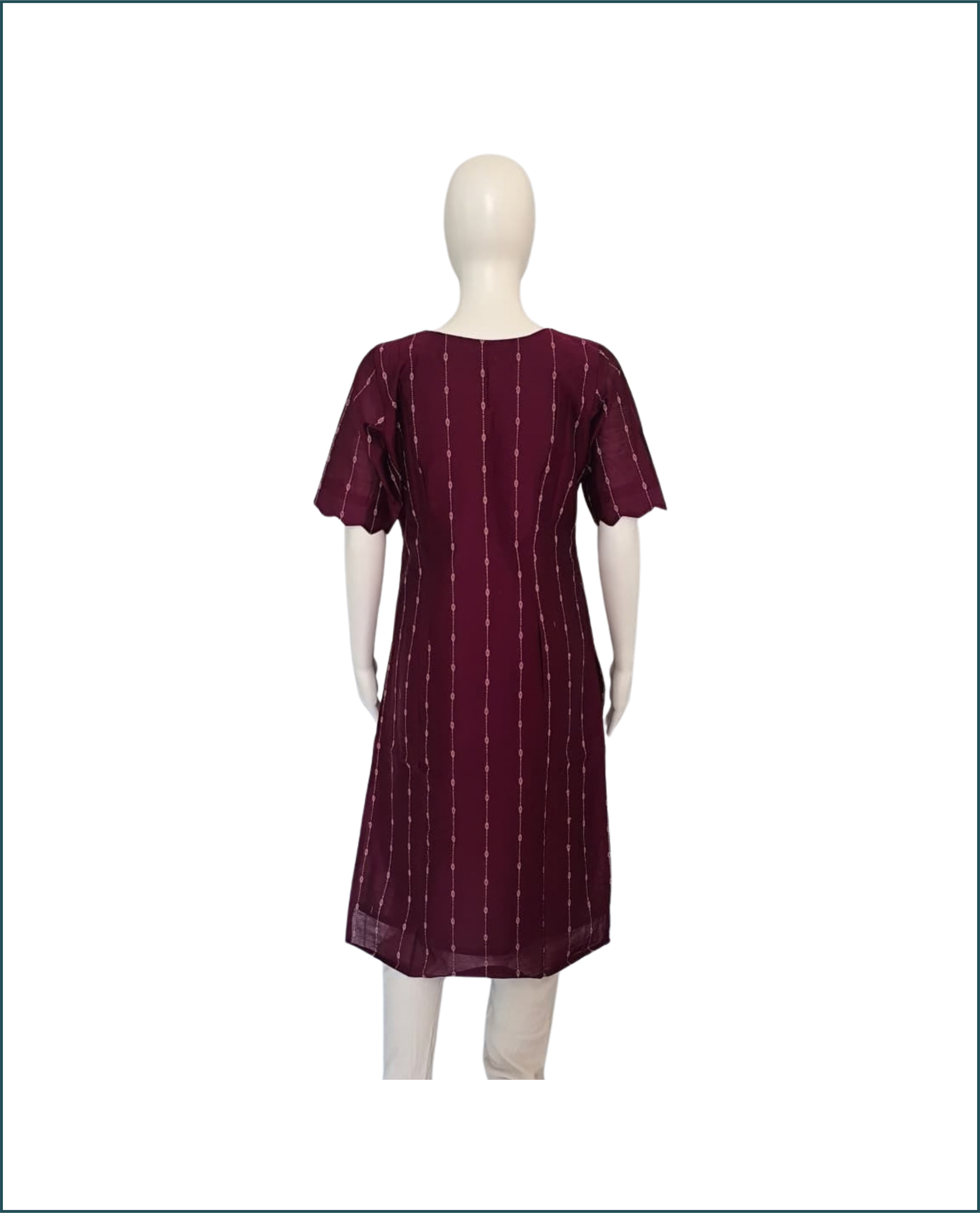 Raw Silk Kurti - Wine
