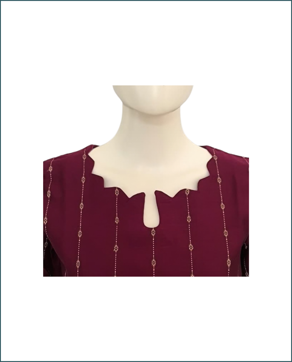 Raw Silk Kurti - Wine