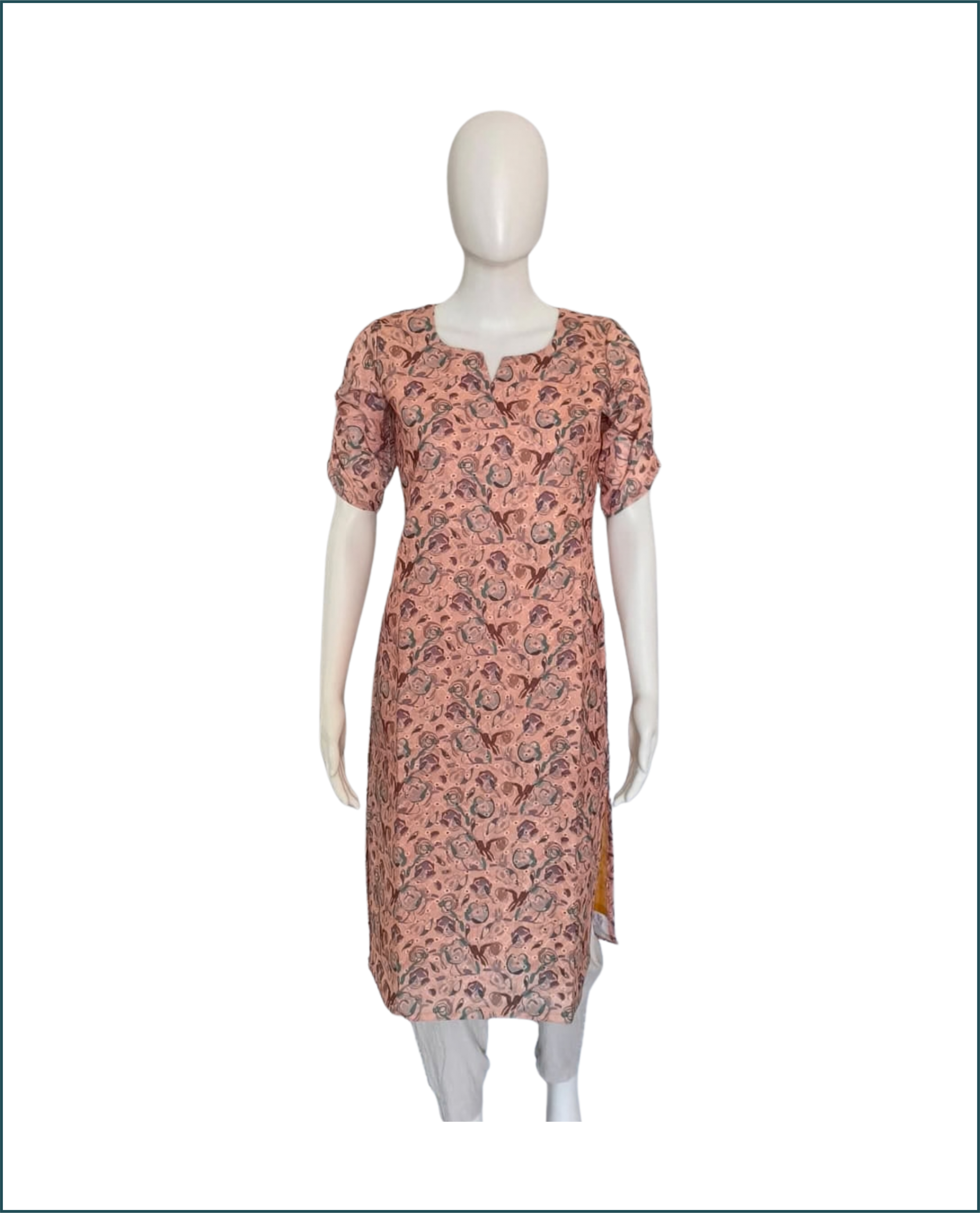 Hakoba Kurti - Beige (Floral)
