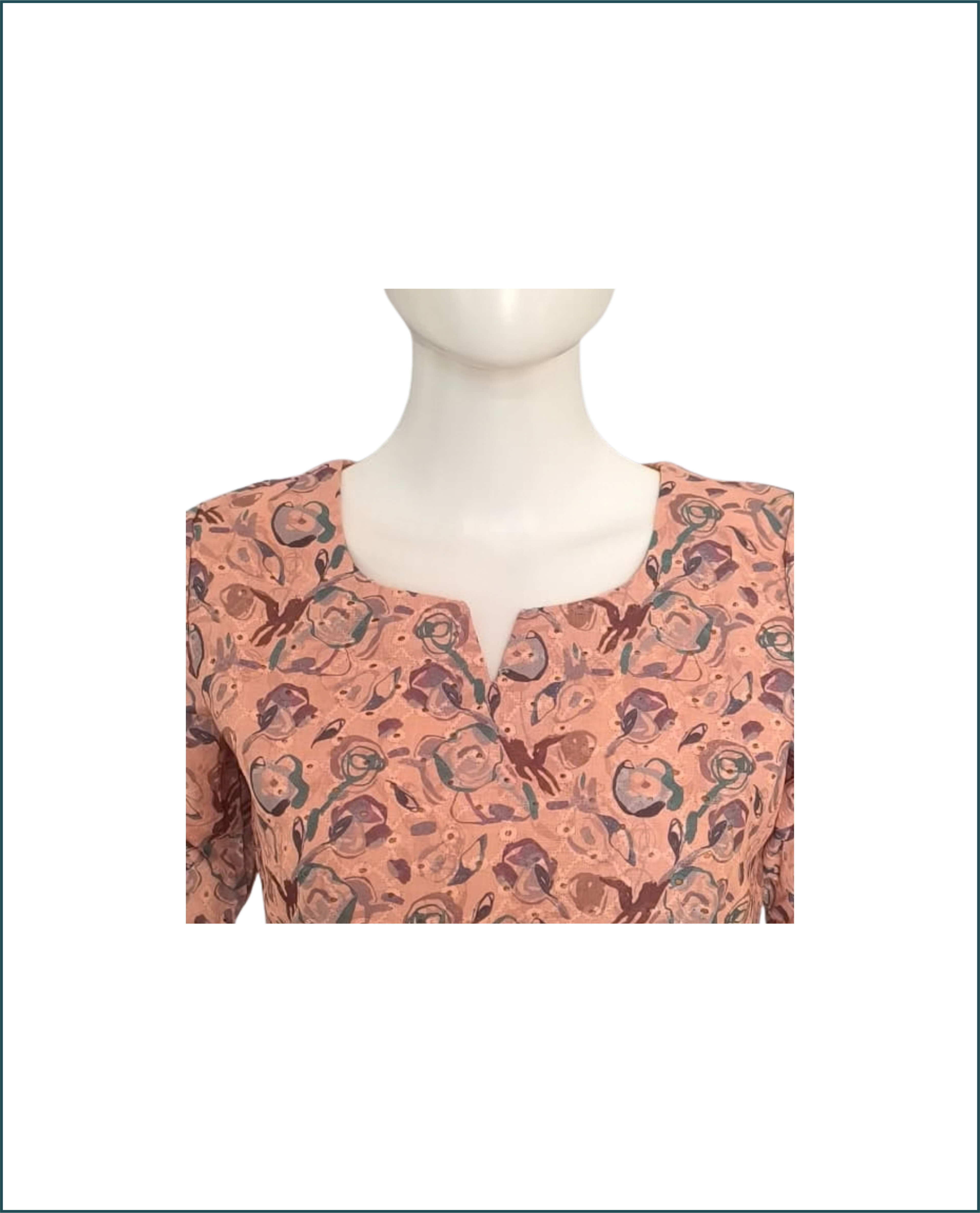 Hakoba Kurti - Beige (Floral)