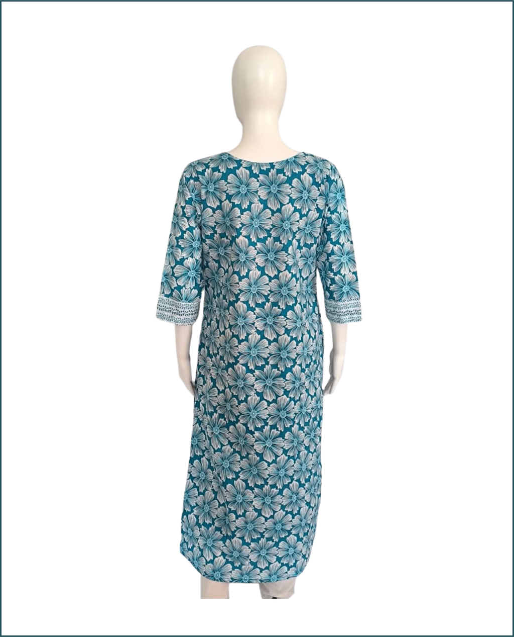 Cotton Kurti - Blue (Floral)