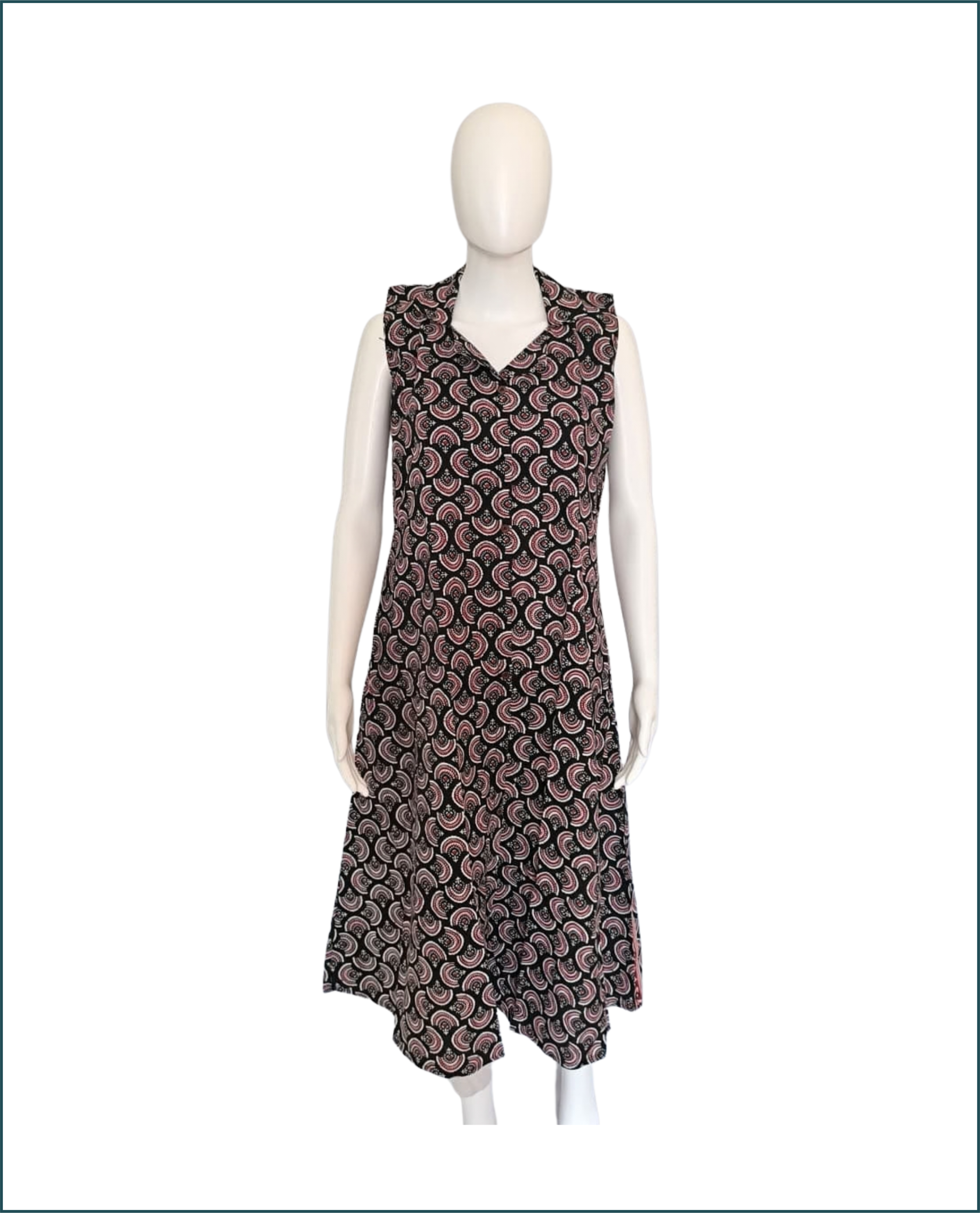 Cotton Kurti - Black (Floral)