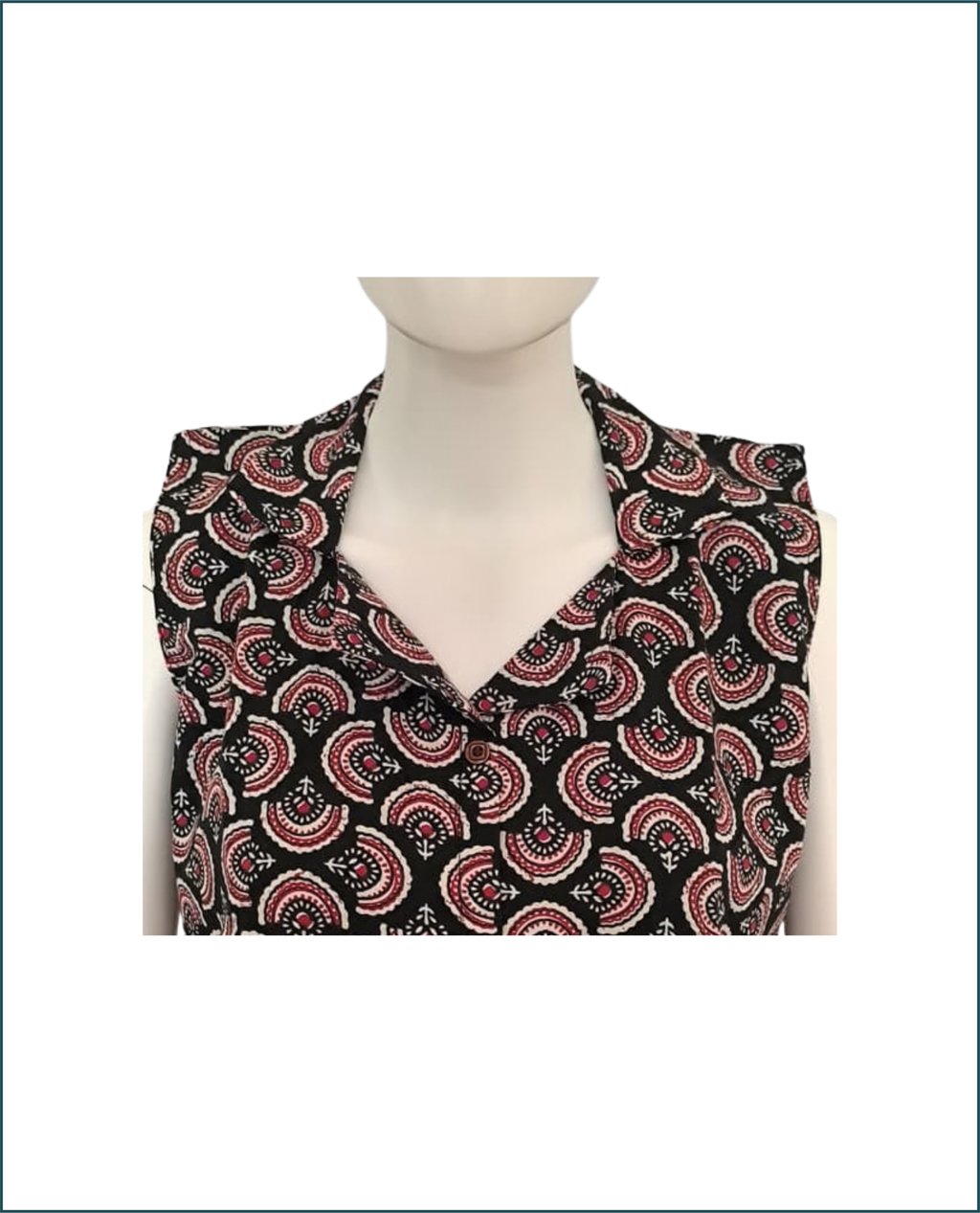 Cotton Kurti - Black (Floral)